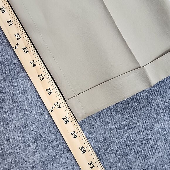 VTG Brooks Brothers Pants Mens 36x28.5 Beige Wool Pleated Cuffed USA Made Casual - Picture 9 of 16